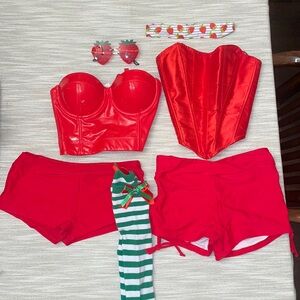 Strawberry shortcake Costume. sunglasses, headband and knee high socks included